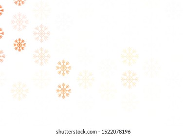 Light Red vector layout with bright snowflakes. Colorful decorative design in xmas style with snow. New year design for poster, banner.