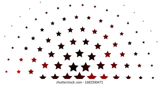 Light Red vector layout with bright stars. Shining colorful illustration with small and big stars. Pattern for new year ad, booklets.
