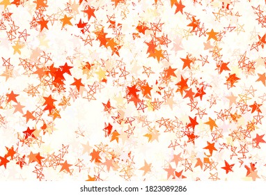 Light Red vector layout with bright stars. Stars on blurred abstract background with gradient. Pattern for astrology websites.
