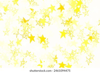 Light Red vector layout with bright stars. Glitter abstract illustration with colored stars. Smart design for your business advert.