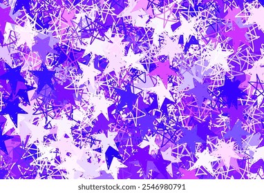 Light Red vector layout with bright stars. Stars on blurred abstract background with gradient. Pattern for futuristic ad, booklets.