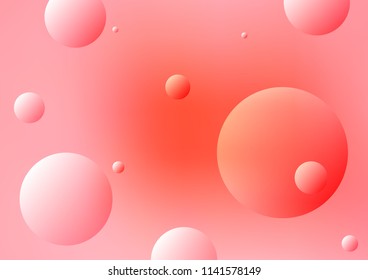 Light Red vector layout with circle shapes. Glitter abstract illustration with blurred drops of rain. The pattern can be used for ads, leaflets of liquid.