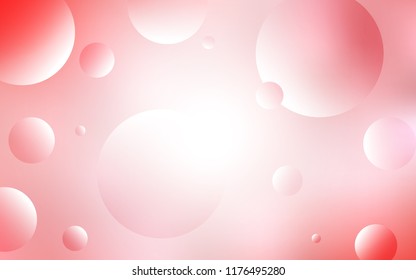 Light Red vector layout with circle shapes. Blurred bubbles on abstract background with colorful gradient. Pattern can be used for ads, leaflets.