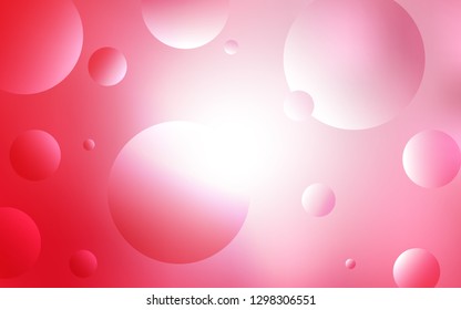 Light Red vector layout with circle shapes. Abstract illustration with colored bubbles in nature style. Pattern can be used for futuristic ad, booklets.