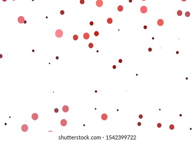 Light Red vector layout with circle shapes. Illustration with set of shining colorful abstract circles. Pattern of water, rain drops.