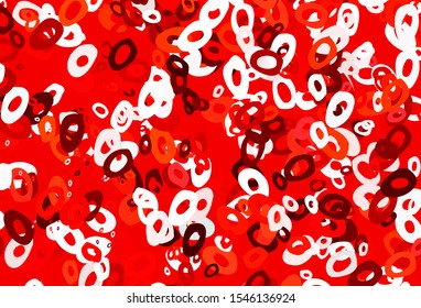 Light Red vector layout with circle shapes. Blurred bubbles on abstract background with colorful gradient. Pattern of water, rain drops.