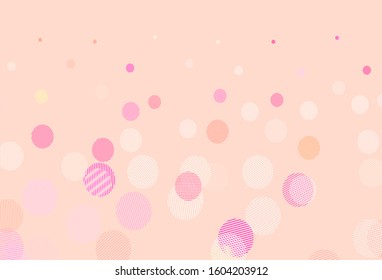 Light Red vector layout with circle shapes. Abstract illustration with colored bubbles in nature style. Pattern for futuristic ad, booklets.