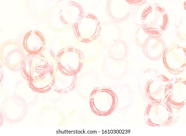 Light Red vector layout with circle shapes. Blurred bubbles on abstract background with colorful gradient. Pattern for futuristic ad, booklets.