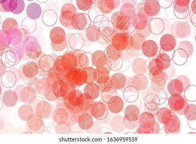 Light Red vector layout with circle shapes. Abstract illustration with colored bubbles in nature style. Pattern for textures of wallpapers.