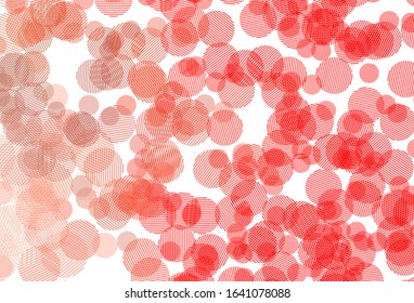 Light Red vector layout with circle shapes. Glitter abstract illustration with blurred drops of rain. Pattern for textures of wallpapers.
