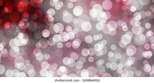 Light Red vector layout with circle shapes. Illustration with set of shining colorful abstract spheres. New template for a brand book.