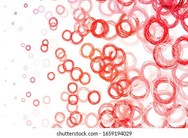Light Red vector layout with circle shapes. Beautiful colored illustration with blurred circles in nature style. Design for poster, banner of websites.