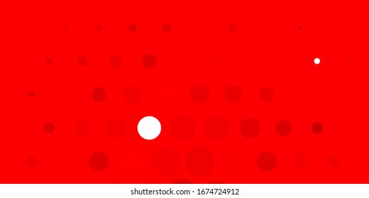 Light Red vector layout with circle shapes. Colorful illustration with gradient dots in nature style. Design for your commercials.