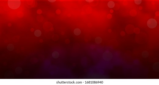 Light Red vector layout with circle shapes. Abstract decorative design in gradient style with bubbles. Pattern for websites.