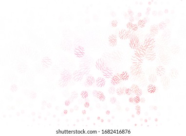 Light Red vector layout with circle shapes. Decorative design in abstract style with bubbles, lines. Pattern for futuristic ad, booklets.