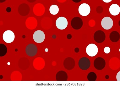 Light Red vector layout with circle shapes. Glitter abstract illustration with blurred drops of rain. Template for your brand book.
