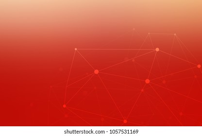 Light Red vector layout with circles, lines. Design with connection of dots and lines on colorful background. Completely new template for your brand book.