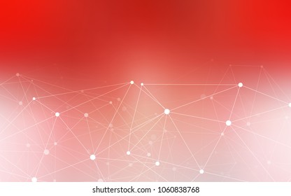 Light Red vector layout with circles, lines. Abstract illustration with colorful discs and triangles. Pattern can be used for futuristic ad, booklets.