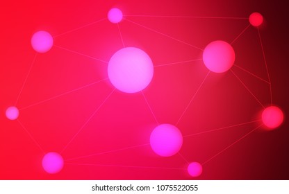 Light Red vector layout with circles, lines. Design with connection of dots and lines on colorful background. Beautiful design for your business advert.