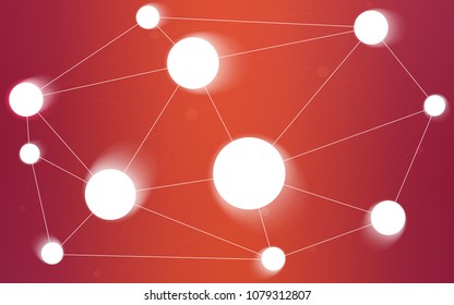 Light Red vector layout with circles, lines. Decorative design in abstract style with triangle structure. Pattern can be used for futuristic ad, booklets.