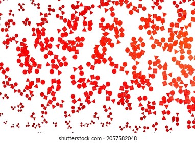 Light Red vector layout with circles, lines, rectangles. Abstract illustration with colorful dots, lines, cubes. Smart design for your business advert.