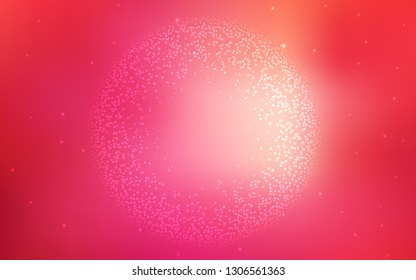 Light Red vector layout with cosmic stars. Glitter abstract illustration with colorful cosmic stars. Pattern for futuristic ad, booklets.