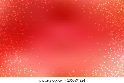 Light Red vector layout with cosmic stars. Blurred decorative design in simple style with galaxy stars. Pattern for futuristic ad, booklets.