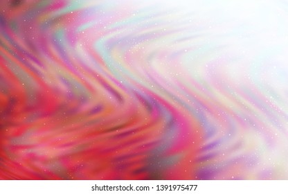 Light Red vector layout with cosmic stars. Blurred decorative design in simple style with galaxy stars. Pattern for futuristic ad, booklets.