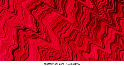 Light Red vector layout with curves. Colorful geometric sample with gradient curves.  Pattern for booklets, leaflets.