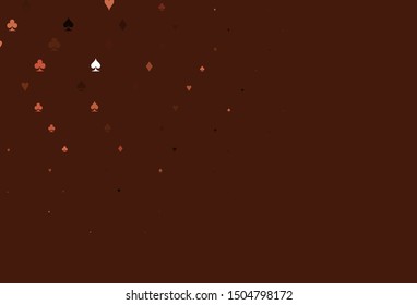 Light Red vector layout with elements of cards. Illustration with set of hearts, spades, clubs, diamonds. Smart design for your business advert of casinos.