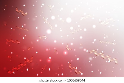 Light Red vector layout with festival confetti. Decorative shining illustration with ribbons on abstract template. Beautiful design for your business advert of anniversary.