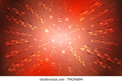 Light Red vector layout with festival confetti. Blurred decorative design in anniversary style with confetti. Beautiful design for your business advert of anniversary.