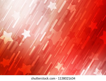 Light Red vector layout with flat lines. Lines on blurred abstract background with gradient. Smart design for your business advert.
