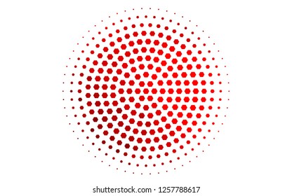 Light Red vector layout with hexagonal shapes. White background with colorful hexagons. Pattern can be used for landing pages.