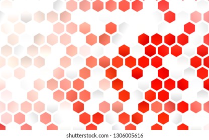 Light Red vector layout with hexagonal shapes. Illustration of colored hexagons on white surface. New template for your brand book.
