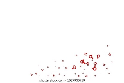Light Red vector layout with latin alphabet. Colored alphabet signs with gradient on white background. The pattern can be used for ad, booklets, leaflets of education.