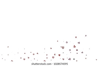 Light Red vector layout with latin alphabet. Shining illustration with ABC symbols on abstract template. Best design for your ad, poster, banner of college.