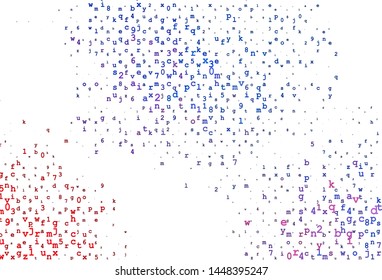 Light Red vector layout with latin alphabet. Modern geometrical illustration with ABC english symbols. The pattern can be used for school, grammar websites.