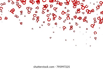 Light Red vector layout with latin alphabet. Shining illustration with ABC symbols on abstract template. The pattern can be used for ad, booklets, leaflets of education.