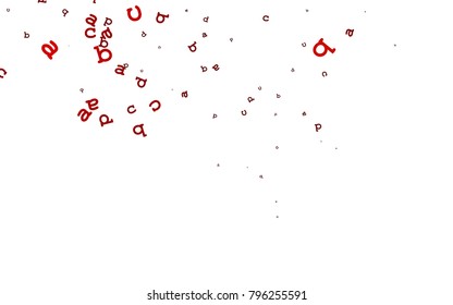 Light Red vector layout with latin alphabet. Colored alphabet signs with gradient on white background. The pattern can be used for ad, booklets, leaflets of education.
