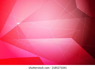 Light Red Vector Layout With Lines, Triangles. Glitter Abstract Illustration With Triangular Shapes. Pattern For Booklets, Leaflets