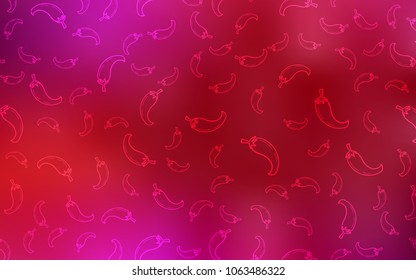 Light Red vector layout with peppers. peppers on blurred abstract background with colorful gradient. Pattern for ads of breakfast, lunch, dinner.