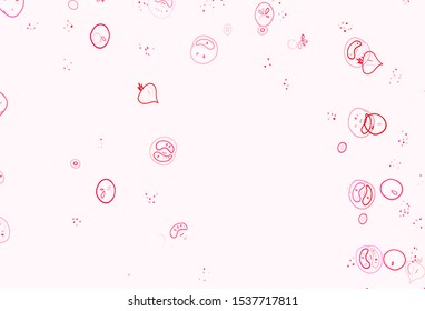 Light Red vector layout with restaurant food. Beautiful colorful illustration with food in doodle style. Pattern for ads of breakfast, lunch, dinner.