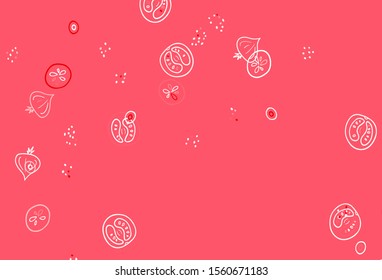 Light Red vector layout with restaurant food. Beautiful colorful illustration with food in doodle style. Doodle design for your business advert of cafes.