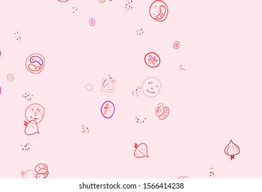 Light Red vector layout with restaurant food. Glitter abstract sketch with gourmet food. Doodle design for your business advert of cafes.
