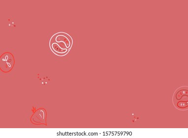 Light Red vector layout with restaurant food. Decorative illustration with food on abstract template. Doodle design for your business advert of cafes.