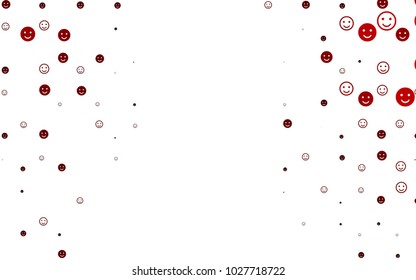 Light Red vector layout with smiling faces. Illustration with set of smiles in simple style. Beautiful design for your business advert.
