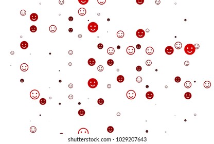 Light Red vector layout with smiling faces. Beautiful colored illustration with smiles in simple style. Pattern for ad, booklets, leaflets of celebrations.