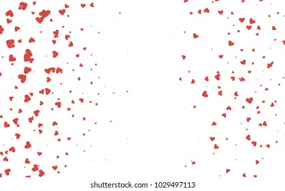 Light red vector lovely background with hearts. Valentines greeting card with cute hearts. Abstract pattern for your design, website, ad.