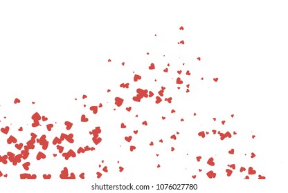 Light red vector lovely background with hearts. Valentines greeting card with cute hearts. Abstract pattern for your design, website, ad.